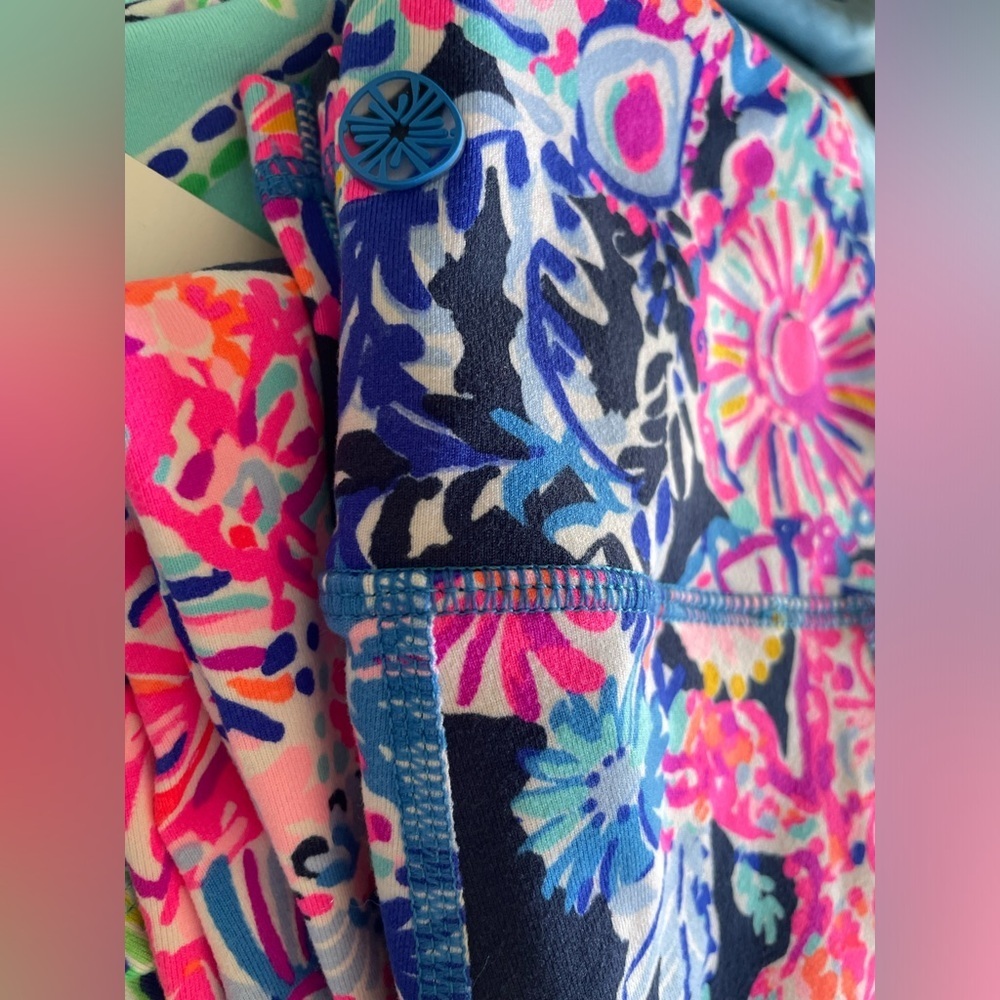 NWT Lilly Pulitzer leggings turtle amazement pink Blue XXS - Picture 8 of 10